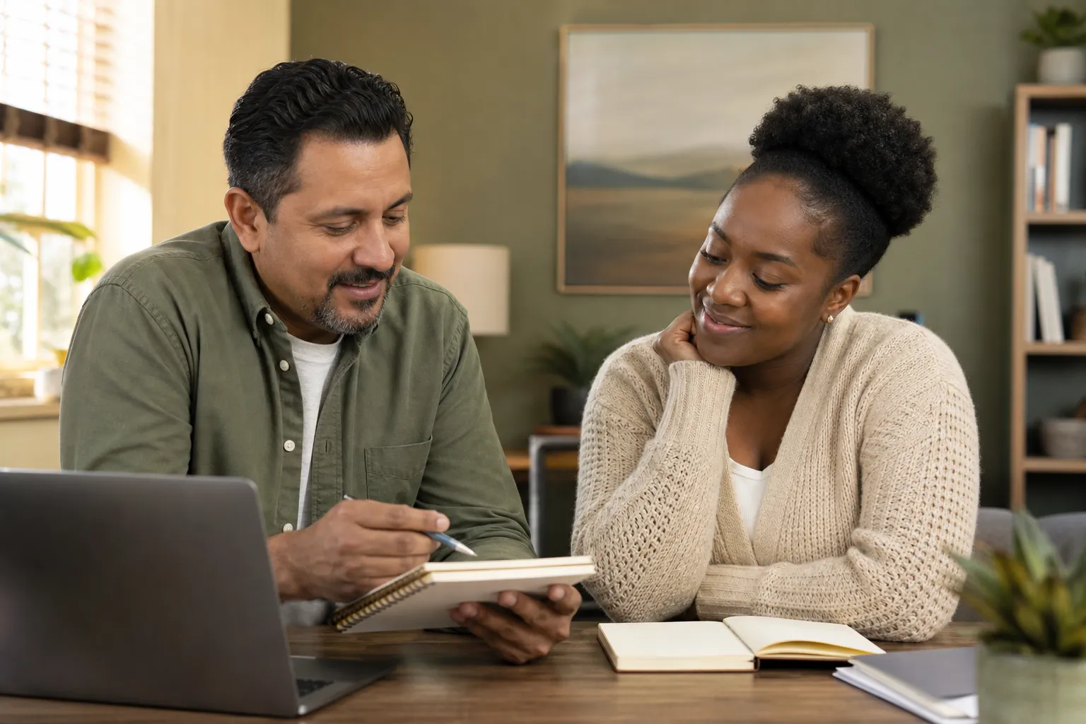 A supervisor mentoring a counselor one-on-one
